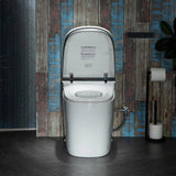 WOODBRIDGE Elongated ADA Smart Bidet Toilet - Grey, 1.28 GPF, Auto Open/Close, Clean Foam Dispenser