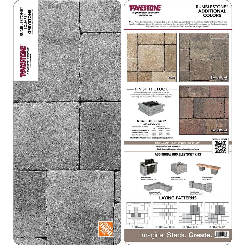 Pavestone Paper Sample Only of RumbleStone 3.5 in. x 7 in. Greystone Concrete Mini Wall Block (1-Piece)