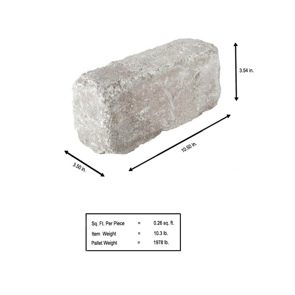 Pavestone RumbleStone Plank 10.5 in. x 3.5 in. x 3.5 in. Greystone Concrete Paver (192-Piece/ 49 sq. ft./Pallet)