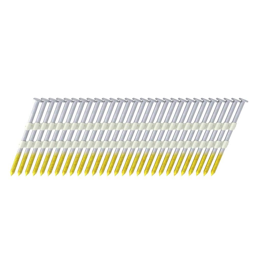 Grip-Rite 2-3/8 in. x 0.113 in. 21° Plastic Collated Exterior Galvanized Ring Shank Round Head Framing Nails (1000-Pack)