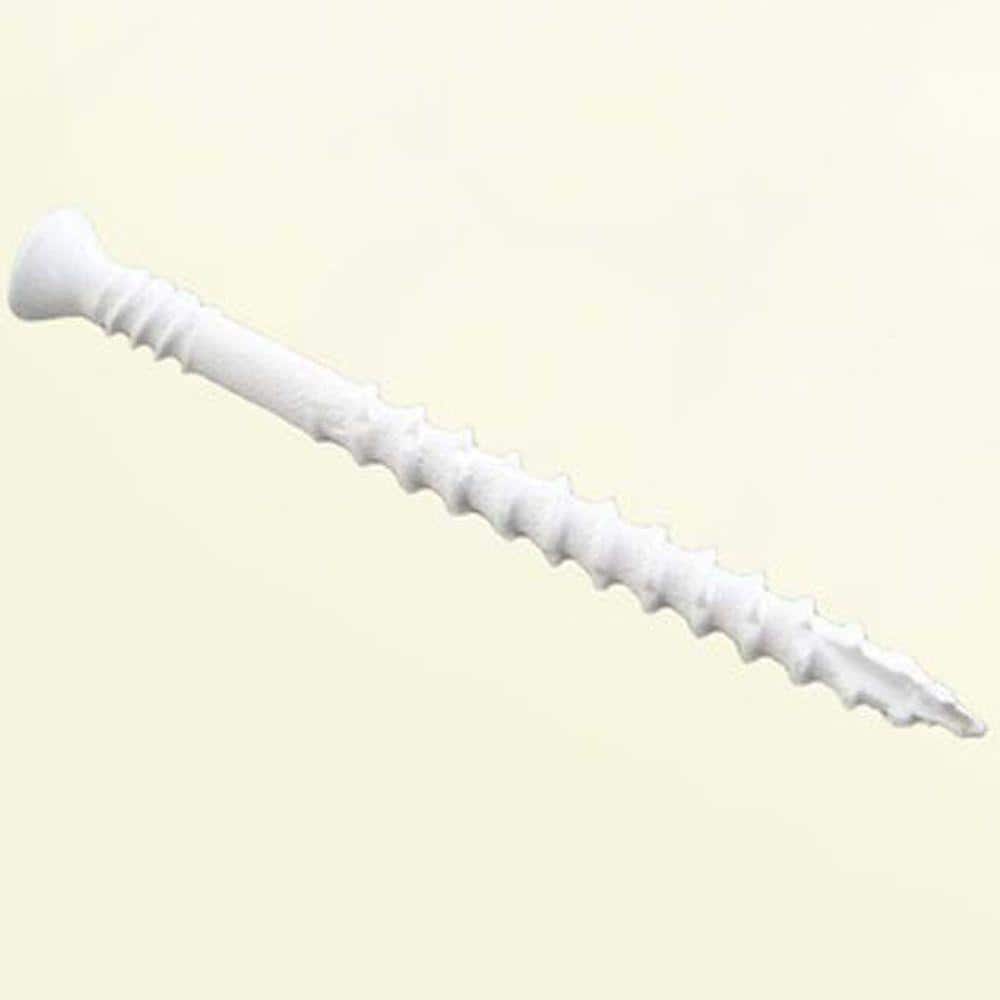 Grip-Rite #8 x 2-1/4 in. White PrimeGuard Plus Coated Coarse Thread Trim Head Wood Screws 1 lb. Box