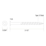 Grip-Rite #10 x 2-1/2 in. 305 Stainless Steel Star Drive Bugle Head Coarse Thread Deck Screws 5 lb. Box