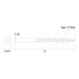 Grip-Rite #10 x 3 in. 305 Stainless Steel Star Drive Bugle Head Coarse Thread Deck Screws 1 lb. Box