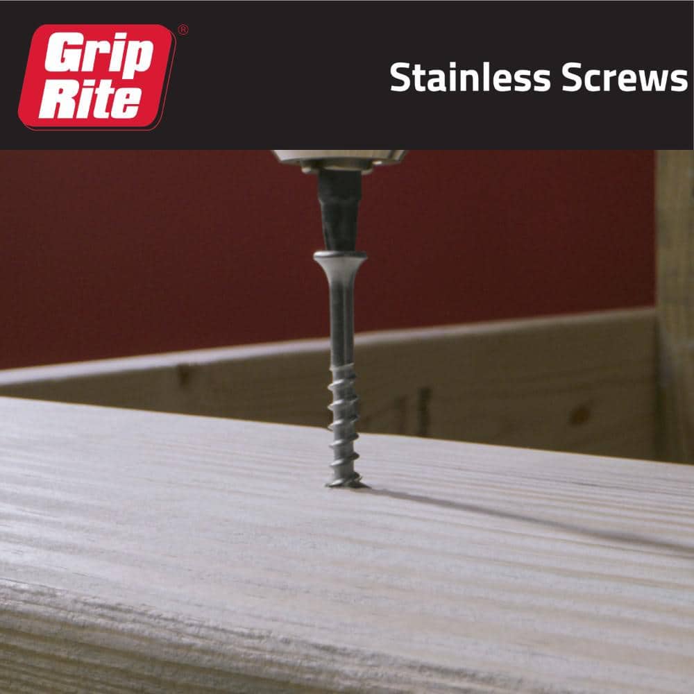 Grip-Rite #10 x 3 in. 305 Stainless Steel Star Drive Bugle Head Coarse Thread Deck Screws 1 lb. Box