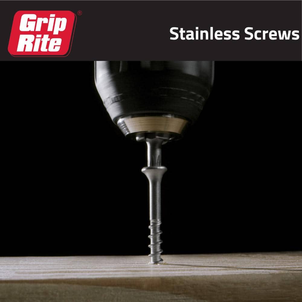 Grip-Rite #10 x 3 in. 305 Stainless Steel Star Drive Bugle Head Coarse Thread Deck Screws 1 lb. Box