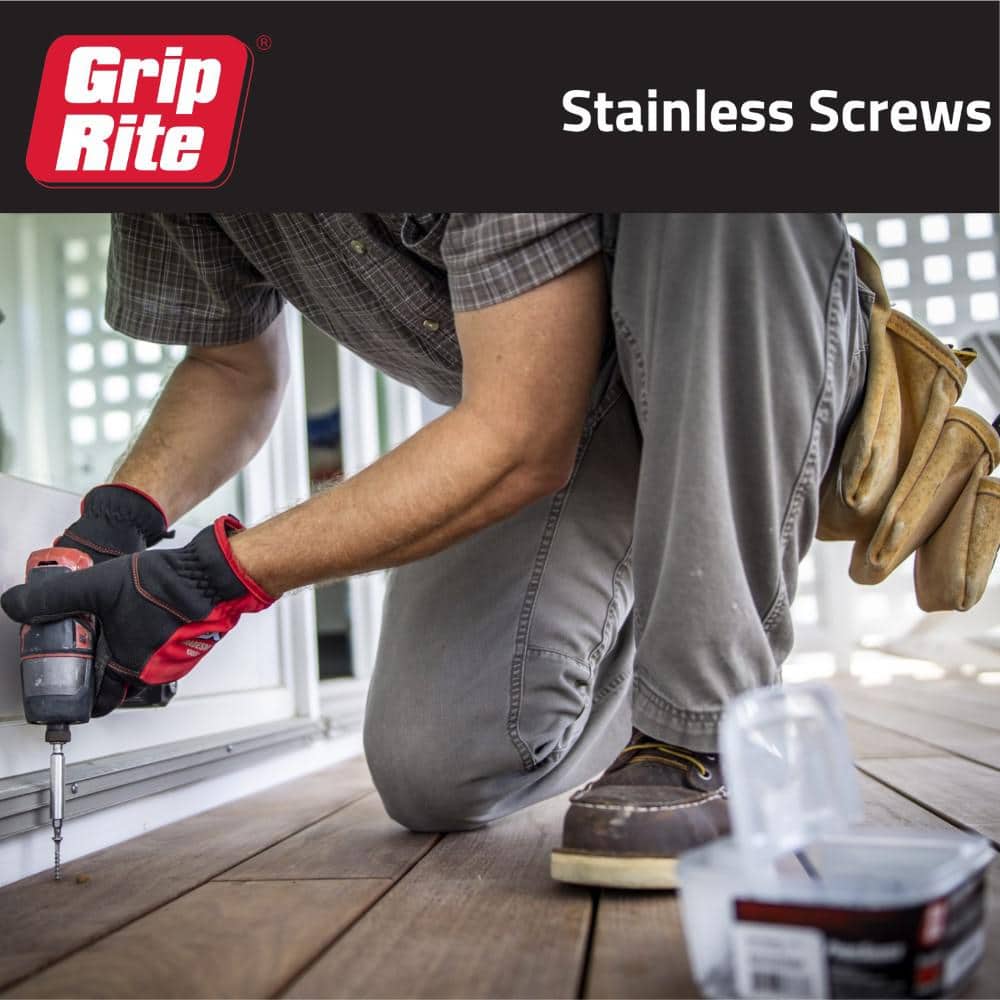 Grip-Rite #10 x 3 in. 305 Stainless Steel Star Drive Bugle Head Coarse Thread Deck Screws 1 lb. Box