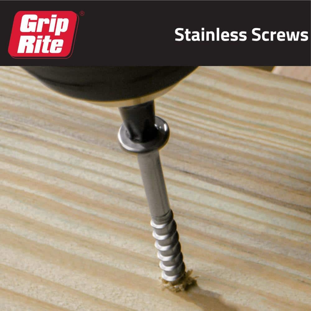 Grip-Rite #10 x 3 in. 305 Stainless Steel Star Drive Bugle Head Coarse Thread Deck Screws 1 lb. Box