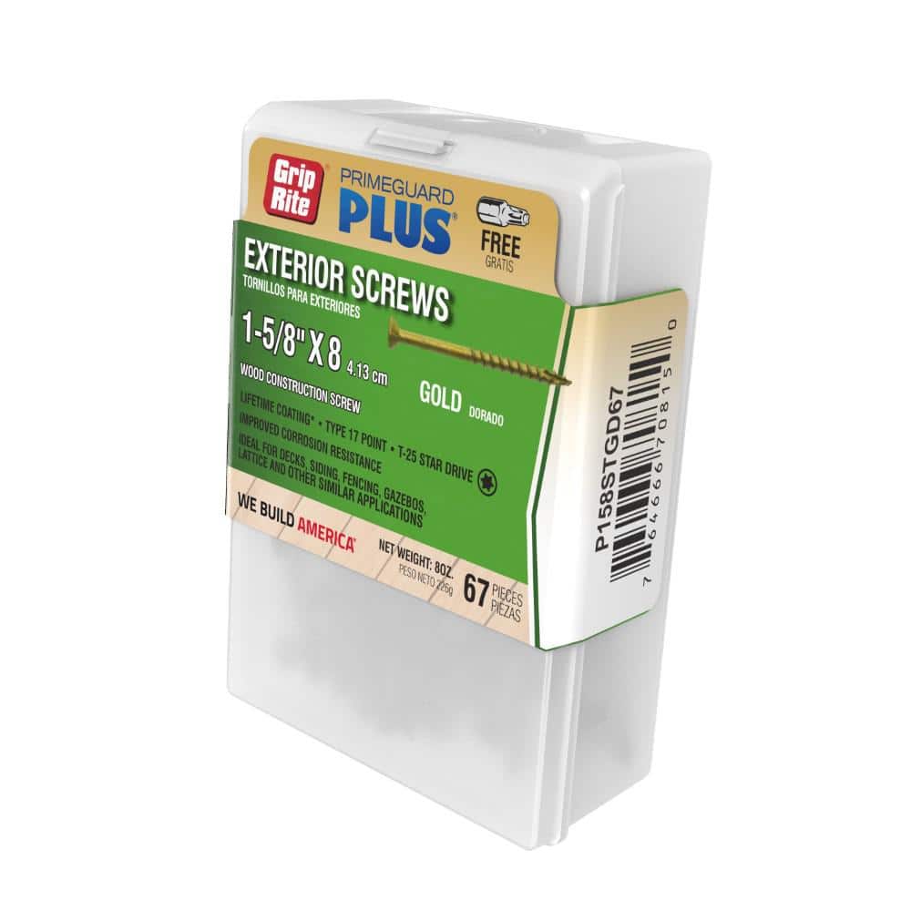 Grip-Rite #8 x 1-5/8 in. Star Drive Bugle Head Coarse Thread Coated Deck Screws 67 per Box