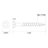 Grip-Rite #8 x 1-5/8 in. Star Drive Bugle Head Coarse Thread Coated Deck Screws 67 per Box