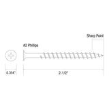 Grip-Rite #9 x 2-1/2 in. #2 Phillips Bugle Head Coarse Thread Sharp Point Coated Exterior Screws 1 lb. Box