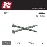 Grip-Rite #8 x 2 in. #2 Phillips Bugle-Head Coarse Thread Sharp Point Polymer-Coated Exterior Screws (1 lb./Pack)