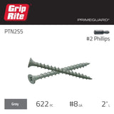 Grip-Rite #8 x 2 in. #2 Phillips Bugle Head Coarse Thread Coated Exterior Screws 5 lb. Box