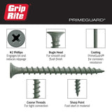 Grip-Rite #9 x 3 in. #2 Phillips Bugle Head Coarse Thread Coated Exterior Screws 10 lb. Box