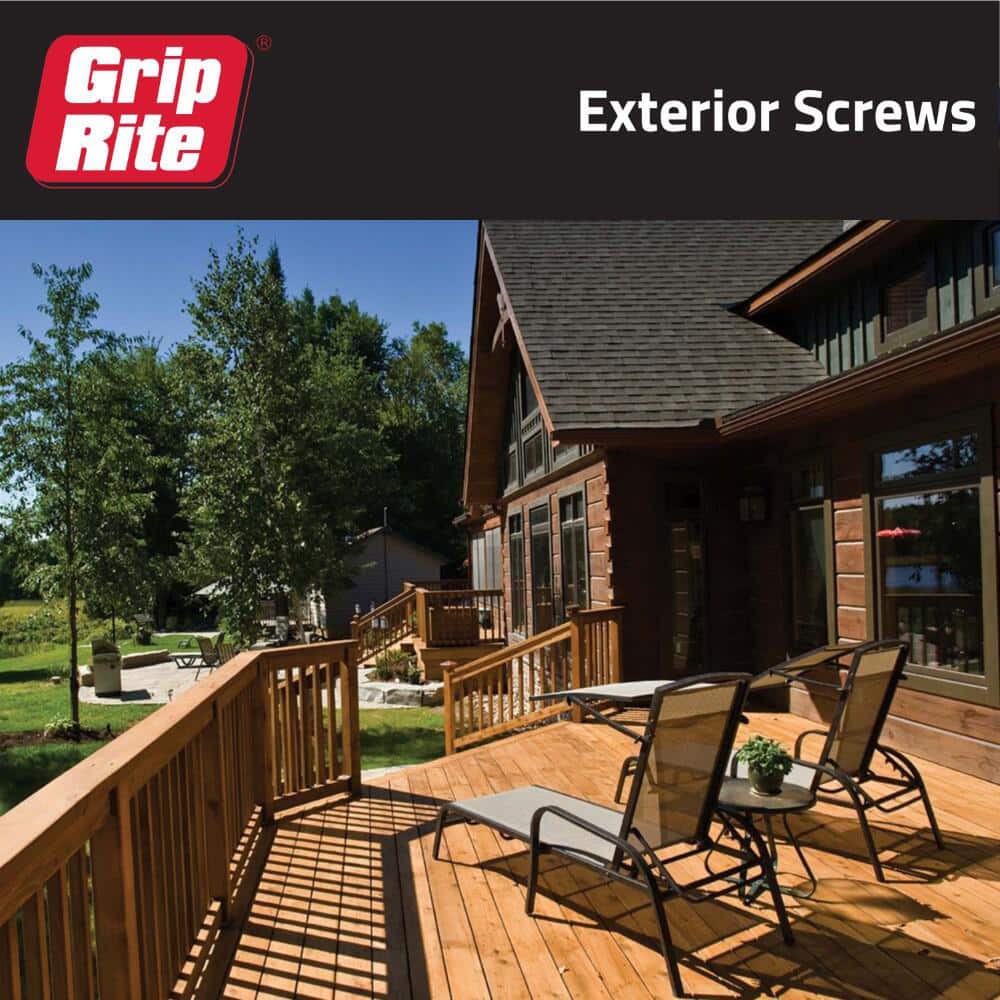 Grip-Rite #10 x 3-1/2 in. #2 Phillips Bugle Head Coarse Thread Coated Exterior Screws 1lb. Box