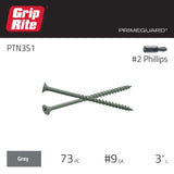 Grip-Rite #9 x 3 in. #2 Phillips Bugle Head Coarse Thread Sharp Point Coated Exterior Screw 1 lb. Box