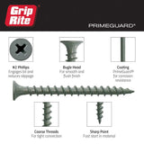 Grip-Rite #9 x 3 in. #2 Phillips Bugle Head Coarse Thread Sharp Point Coated Exterior Screw 1 lb. Box