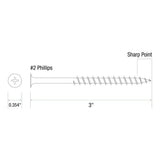 Grip-Rite #9 x 3 in. #2 Phillips Bugle Head Coarse Thread Sharp Point Coated Exterior Screws 5 lb. Box