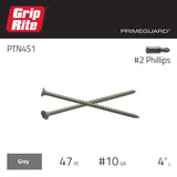 Grip-Rite #10 x 4 in. #2 Phillips Bugle Head Coarse Thread Polymer-Coated Exterior Wood Deck Screws (1 lb. Box)