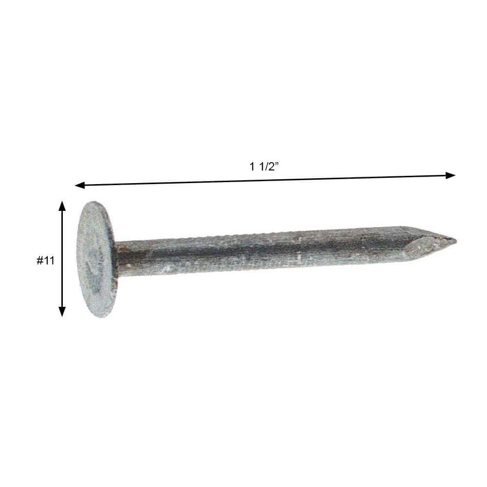 Grip-Rite 112EGRFG 1-1/2 in. 11-Gauge Electro-Galvanized Roofing Nails, 50 lb Box