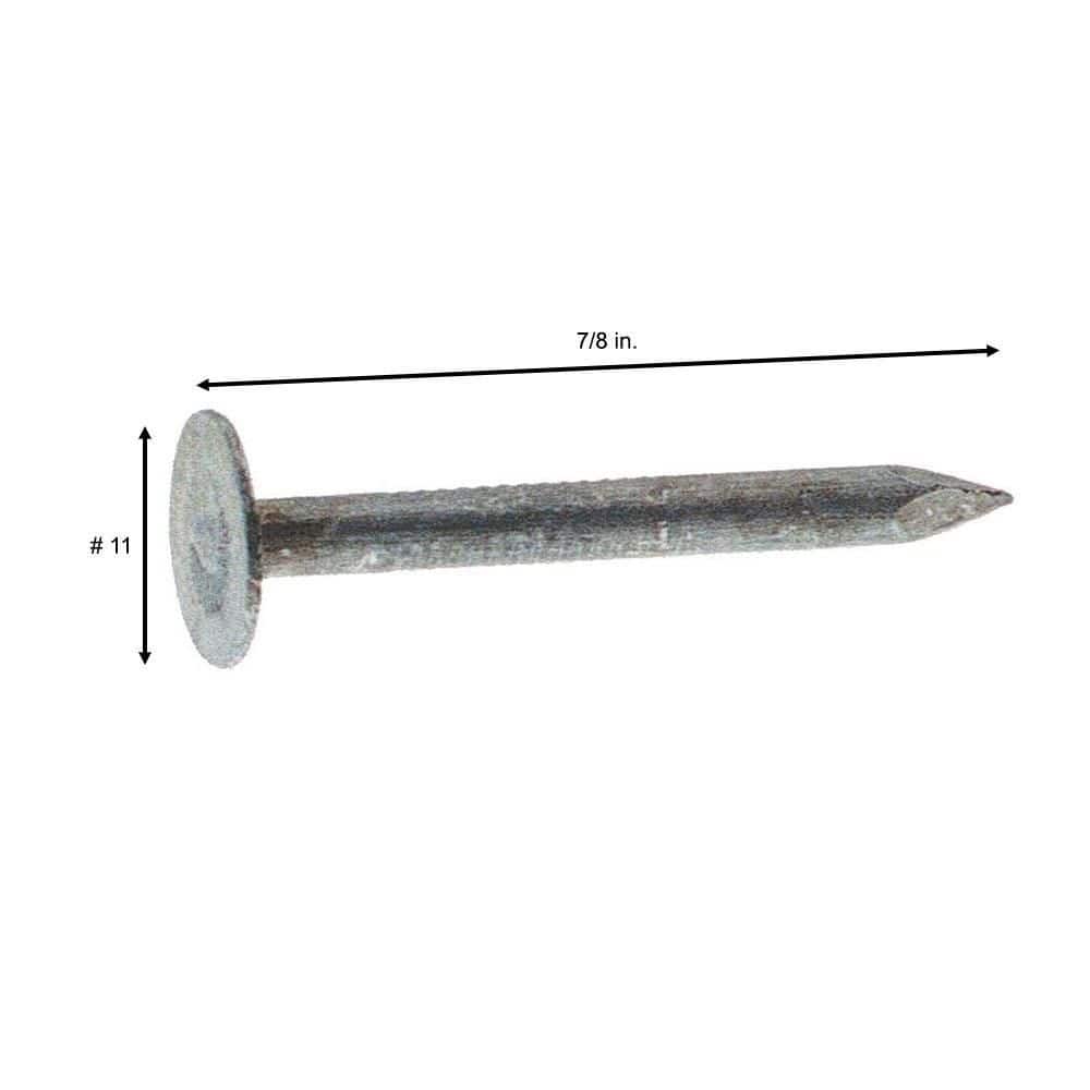 Grip-Rite 7/8 in. x 11-Gauge Electro-Galvanized Roofing Nails (5 lb. Box)