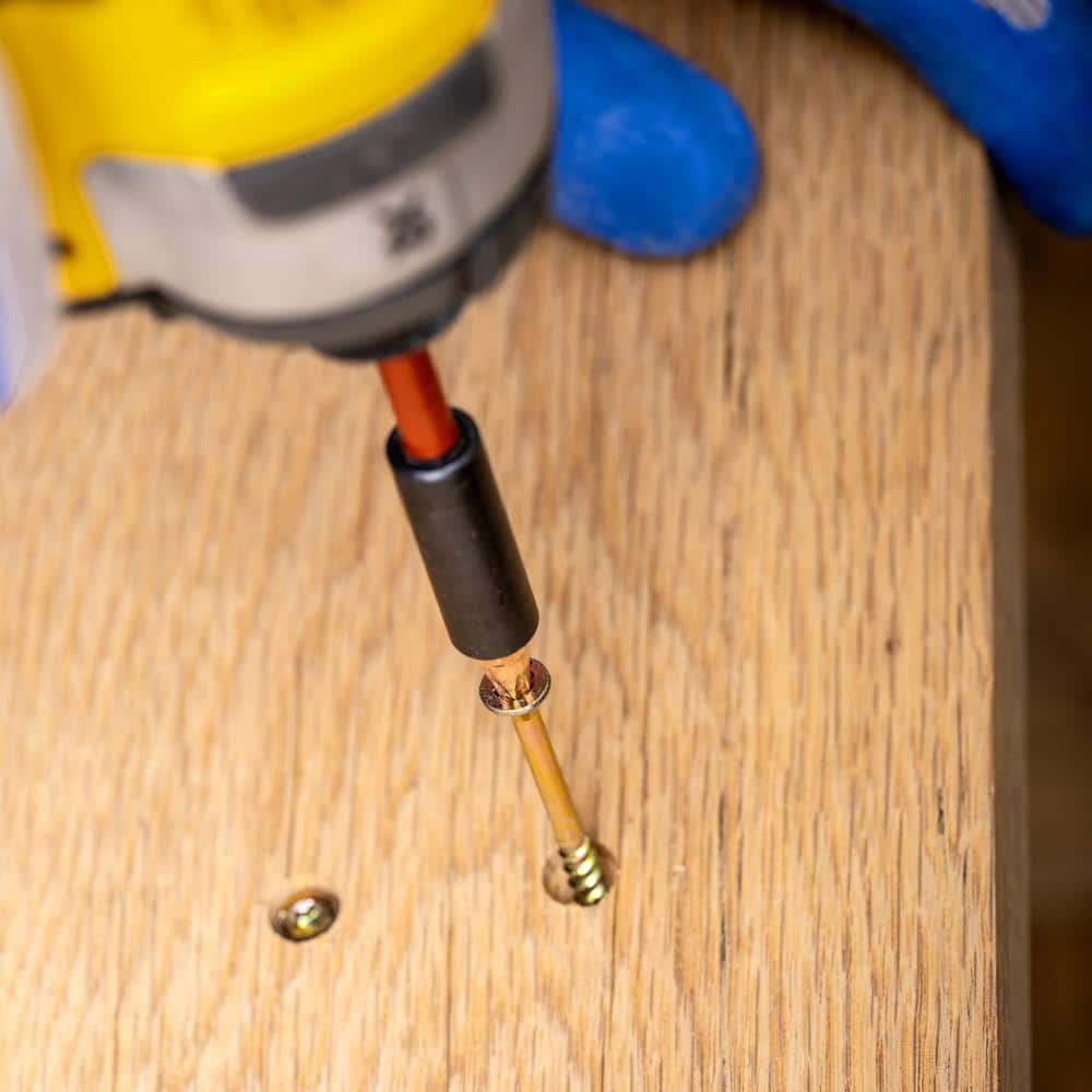 Grip-Rite #8 x 1-3/4 in. Phillips Bugle-Head Construction Screws, Yellow Zinc, 1 lb. Pack