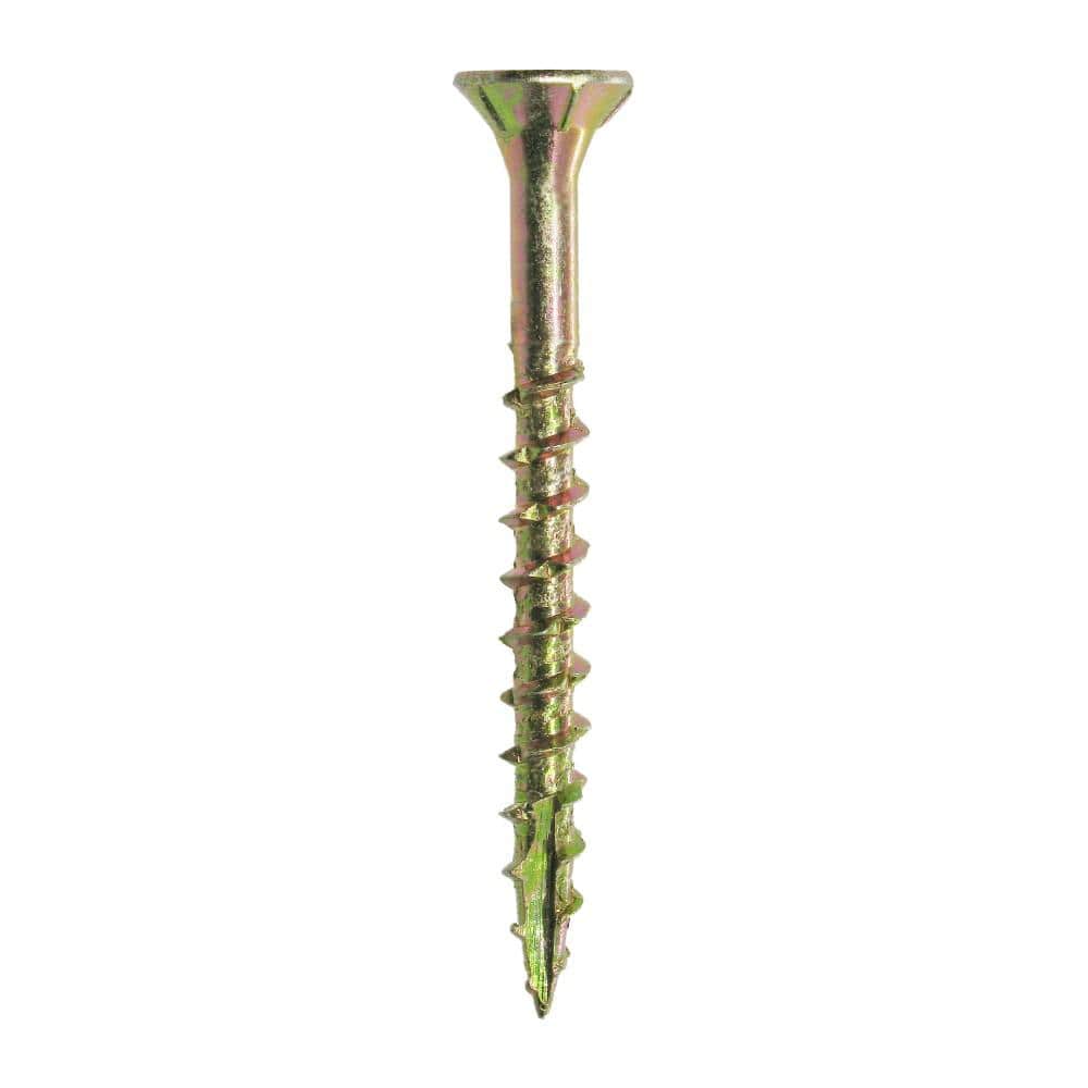 Grip-Rite #8 x 1-3/4 in. Phillips Bugle-Head Construction Screws, Yellow Zinc, 1 lb. Pack