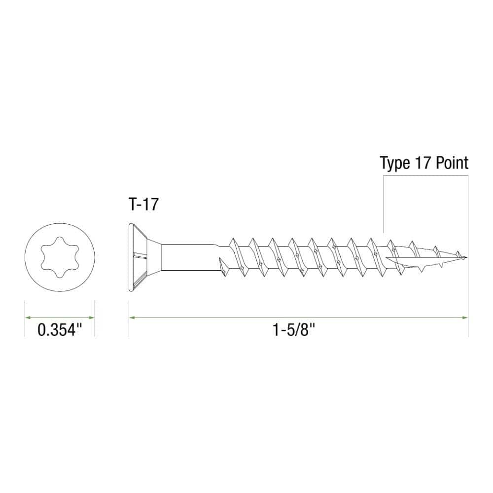 Grip-Rite #8 x 1-5/8 in. Phillips Bugle-Head Construction Screws, Yellow Zinc, 10 lb. Box (Approx. 1,466 pcs)