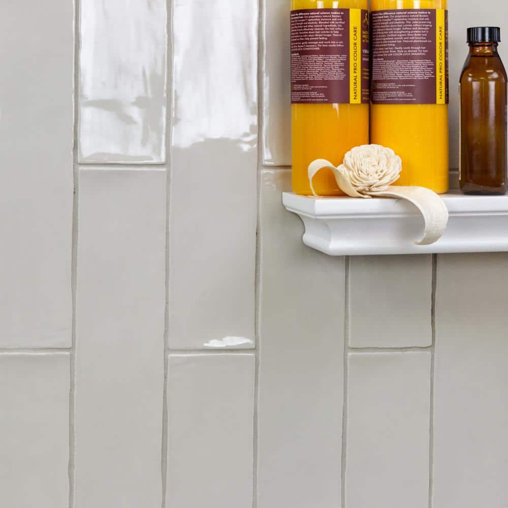 Ivy Hill Tile Catalina Gris 3 in. x 12 in. x 8 mm Polished Ceramic Subway Wall Tile (10.76 sq.ft./case)