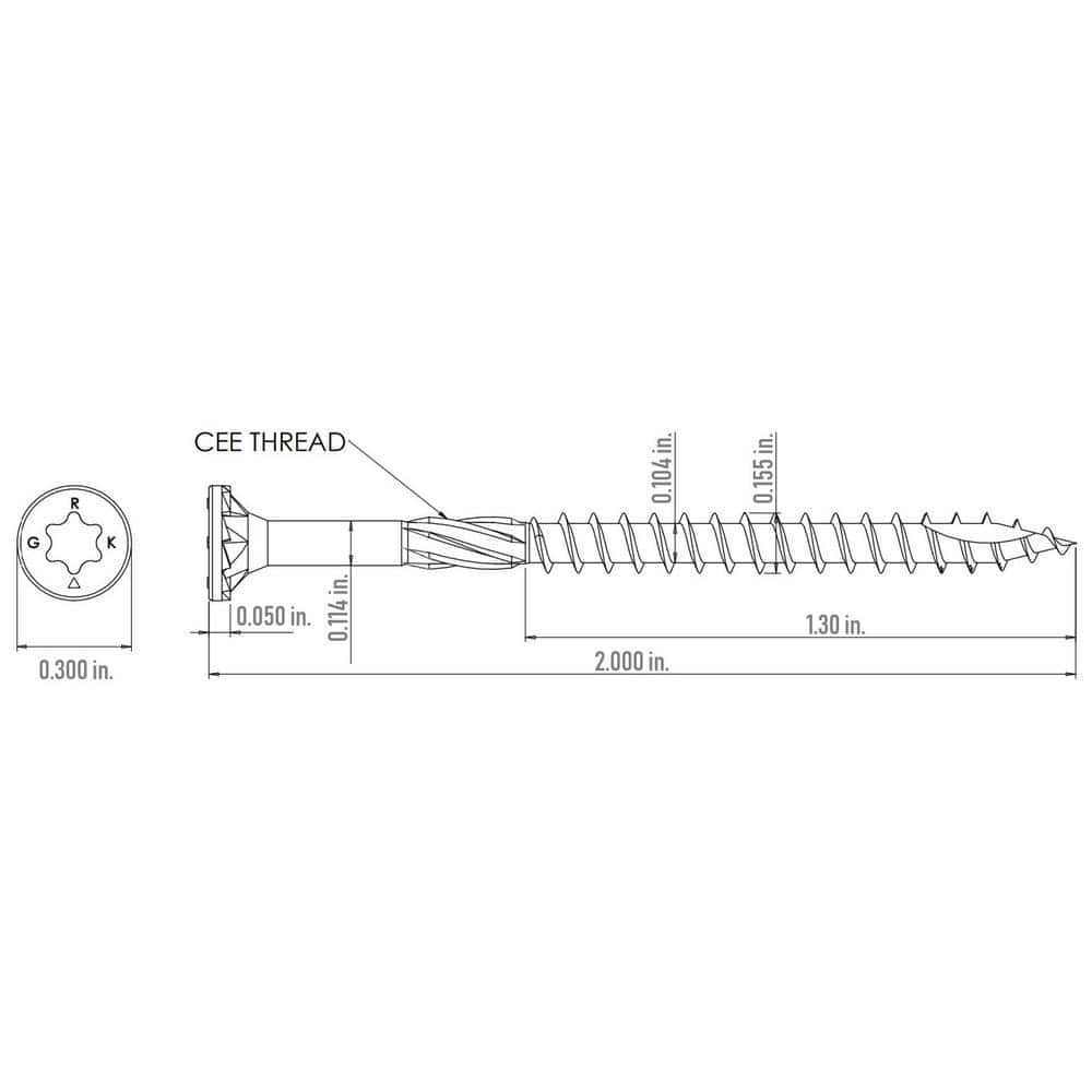 GRK Fasteners #8 x 2 in. Star Drive Bugle Head Deck Elite Wood Deck Screw (540-Pack)