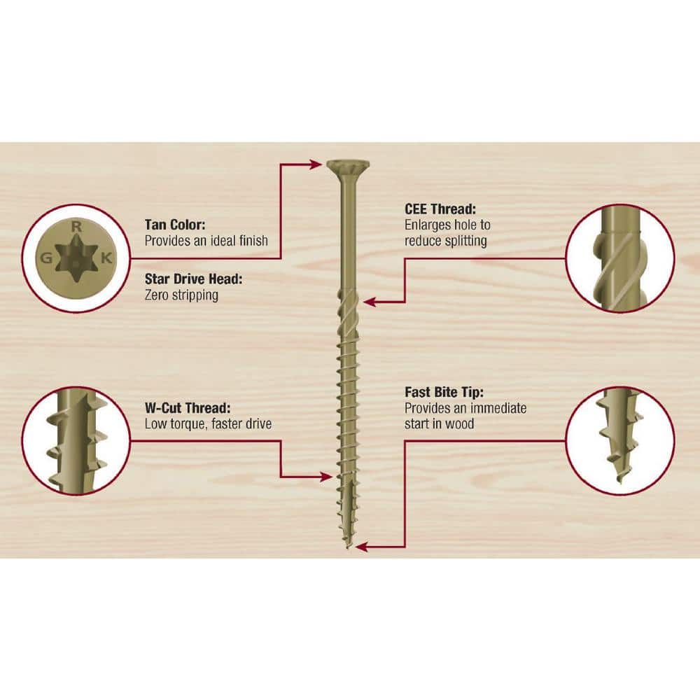 GRK Fasteners #9 x 3 in. Torx Drive Bugle Head Deck Elite Wood Deck Screw (80-Pack)