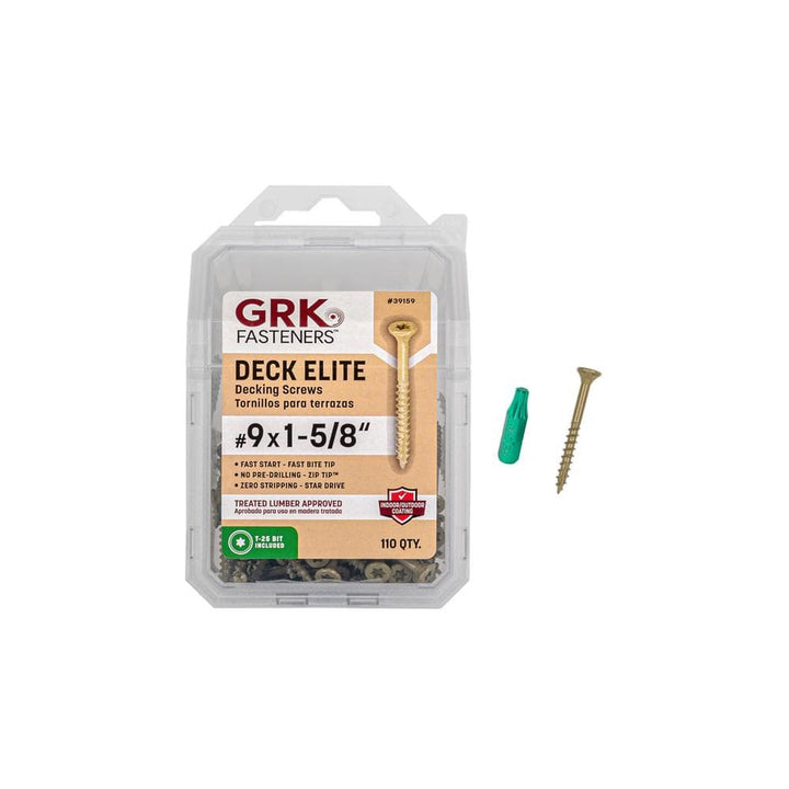 GRK Fasteners #9 x 1-5/8 in. Torx Drive Bugle Head Deck Elite Wood Deck Screw (110-Pack)
