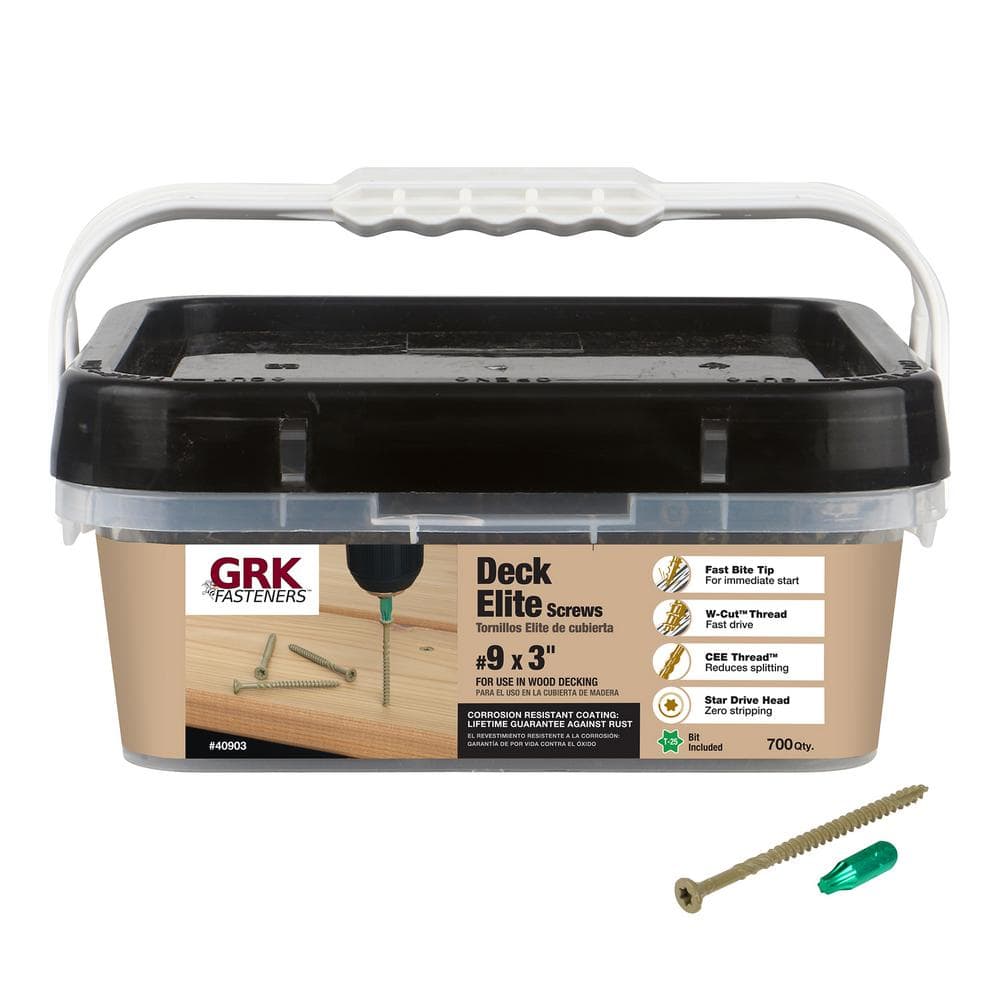 GRK Fasteners #9 x 3 in. Star Drive Bugle Head Deck Elite Wood Deck Screw (700-Pack)