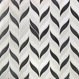 Bond Tile Divine Sprig Gunmetal 11.75 in. x 10.5 in. Marble and Ceramic Mosaic Tile (0.86 Sq. Ft. per Sheet)