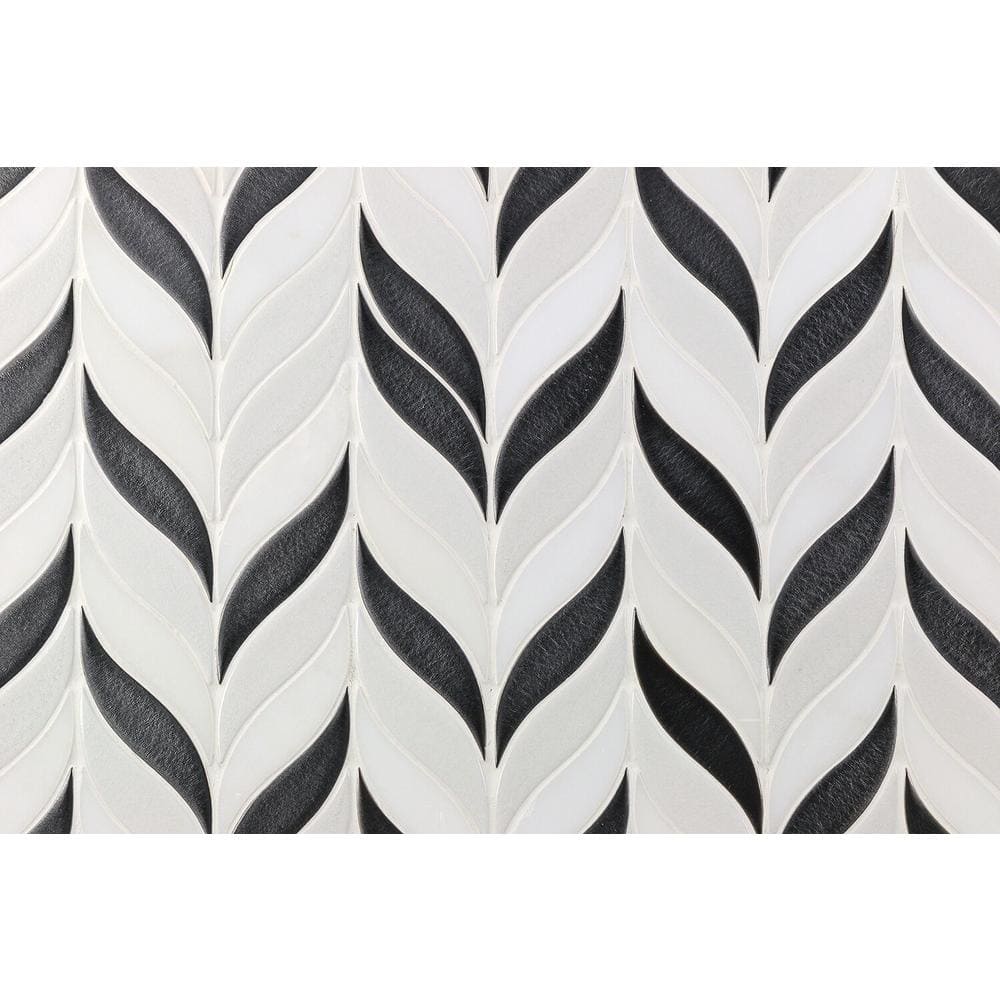 Bond Tile Divine Sprig Gunmetal 11.75 in. x 10.5 in. Marble and Ceramic Mosaic Tile (0.86 Sq. Ft. per Sheet)