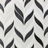 Bond Tile Divine Sprig Gunmetal 11.75 in. x 10.5 in. Marble and Ceramic Mosaic Tile (0.86 Sq. Ft. per Sheet)