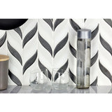 Bond Tile Divine Sprig Gunmetal 11.75 in. x 10.5 in. Marble and Ceramic Mosaic Tile (0.86 Sq. Ft. per Sheet)