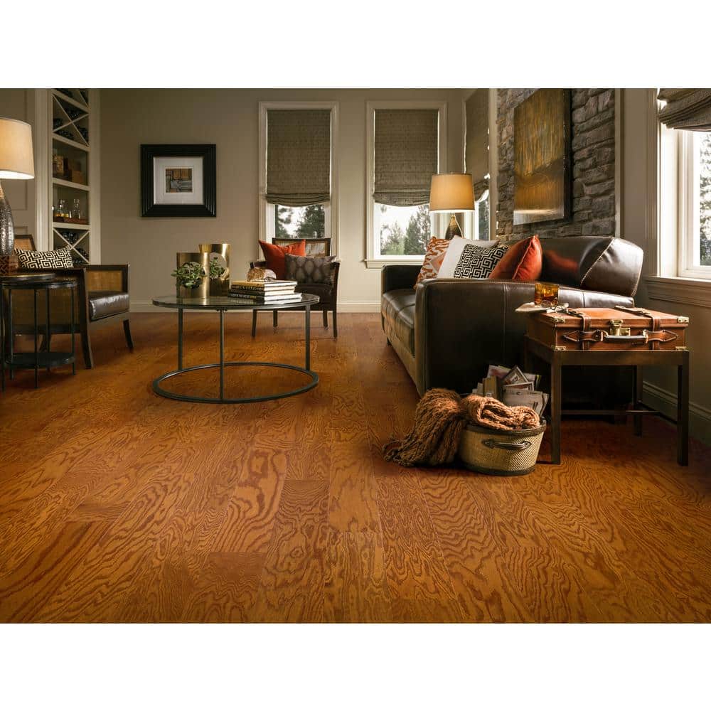 Bruce Turlington Gunstock Oak 3/8 in. T x 5 in W Click Lock Smooth Engineered Hardwood Flooring (22 sq.ft./ctn)