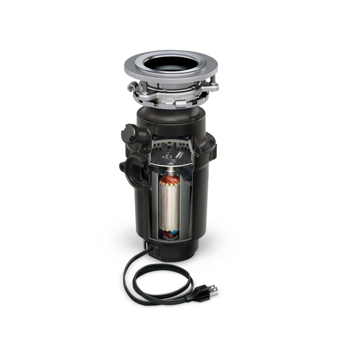 MOEN Lite Series 1/3 HP Continuous Feed Garbage Disposal with Stainless Steel Drain Stopper, GXP33C