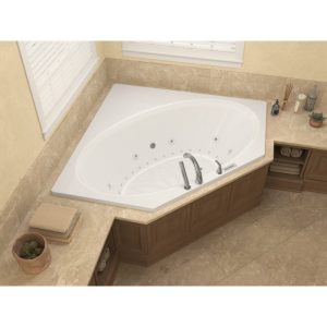 Universal Tubs Mali 5 ft. Acrylic Corner Drop-in Whirlpool & Air Bathtub, White, 60 x 60 in.