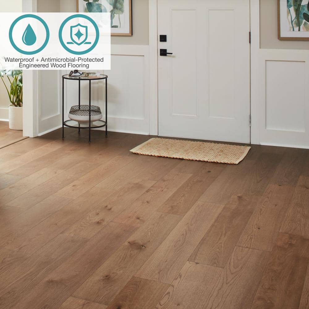 Pergo Defense+ Hadlock Harbor Oak 3/8 in. T x 7.5 in. W Click Lock Engineered Hardwood Flooring (1104.3 sq.ft./pallet)