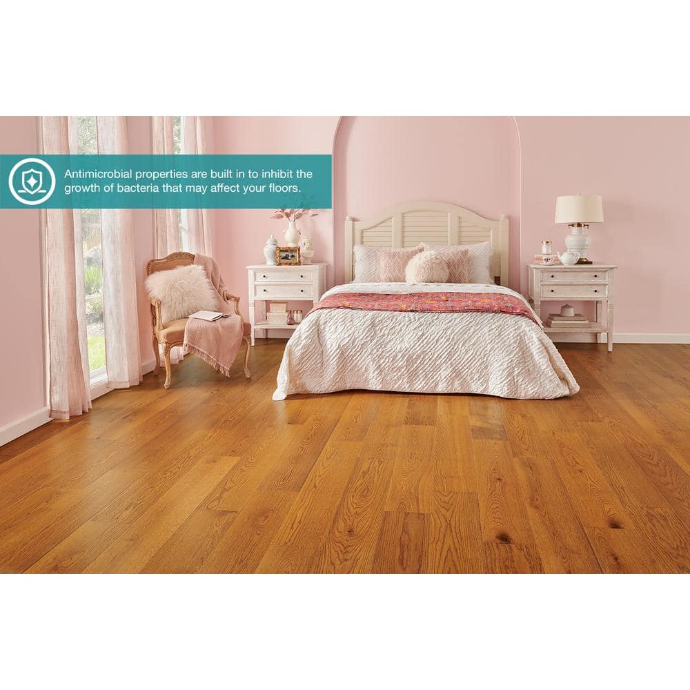 Pergo Defense+ Hales Oak 3/8 in. T x 7.5 in. W Click Lock Wire Brushed Engineered Hardwood Flooring (24.5 sq.ft./case)