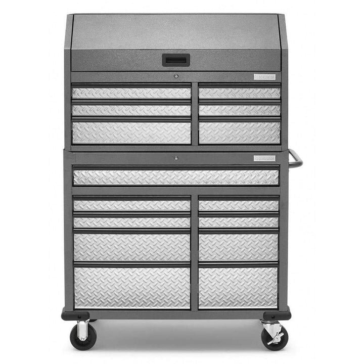 Gladiator 41 in. W x 25 in. D 15-Drawer Hammered Granite Mobile Tool Chest Combo