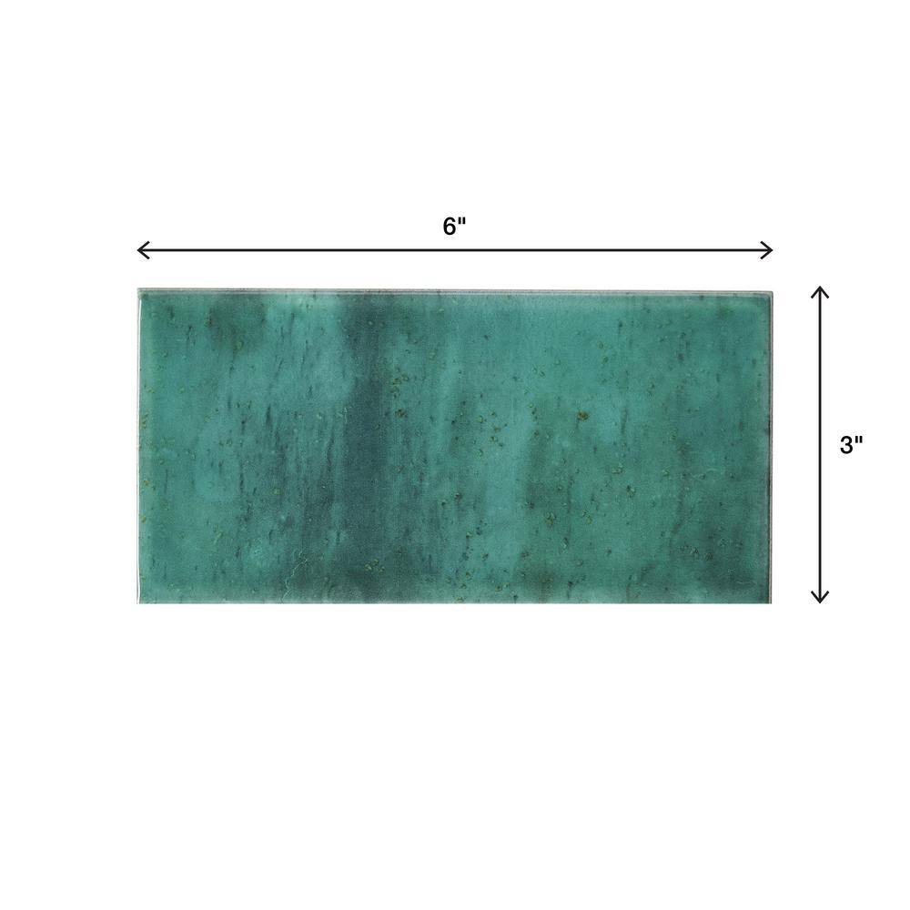 LuxeCraft Arteko 3 in. x 6 in. Glazed Ceramic Handmade Green Subway Tile (12.5 sq. ft./case)