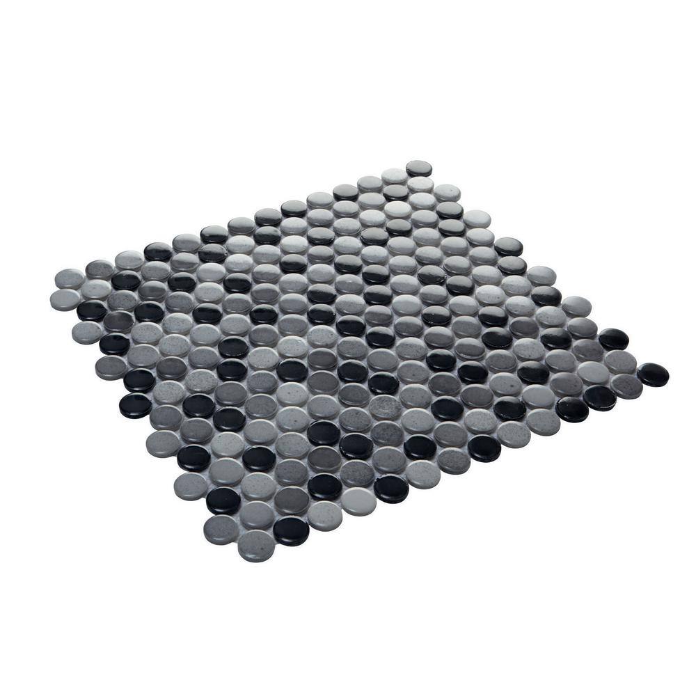 Daltile Decor Accents Hanlon Bee 10 in. x 11 in. x 8 mm Porcelain Penny Round Mosaic Floor and Wall Tile (0.83 sq. ft. / piece)
