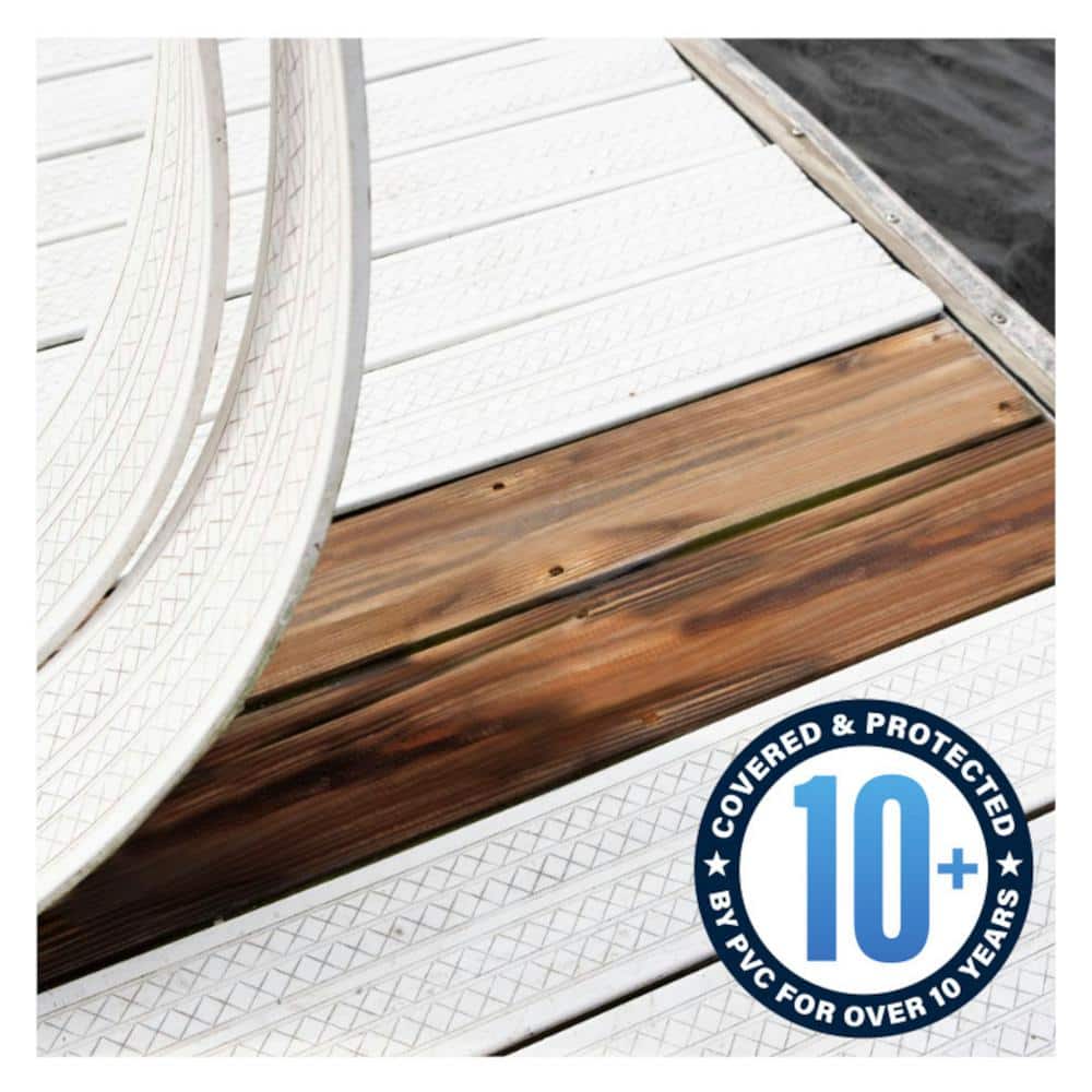 Deck-Top 8 ft. Harbor Grey PVC Decking Board Covers for Composite and Wood Patio Decks (10-Pack)