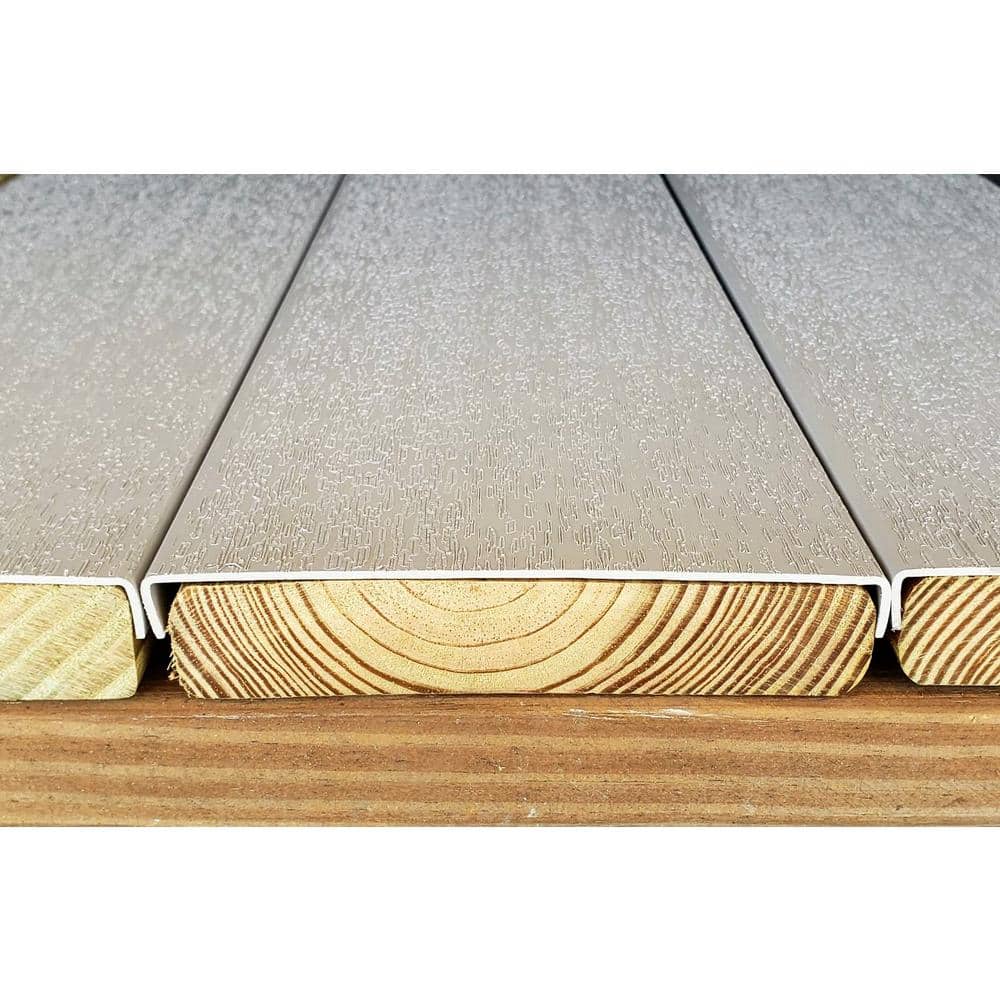 Deck-Top 8 ft. Harbor Grey PVC Decking Board Covers for Composite and Wood Patio Decks (10-Pack)