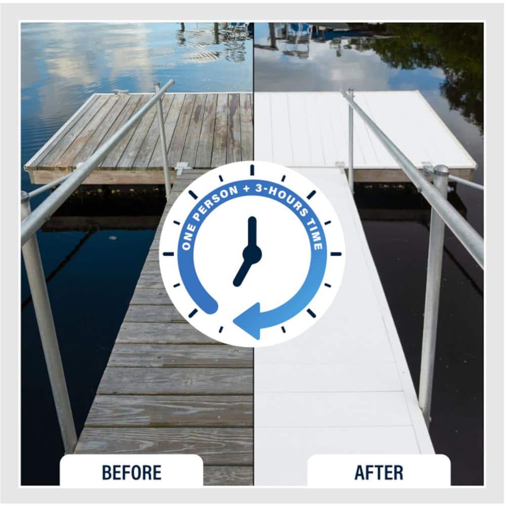 Deck-Top 8 ft. Harbor Grey PVC Decking Board Covers for Composite and Wood Patio Decks (10-Pack)
