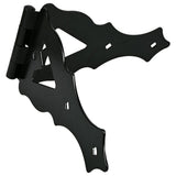 Hardware Essentials 10 in. Black Heavy Duty Ornamental Strap Hinge (4-Pack)