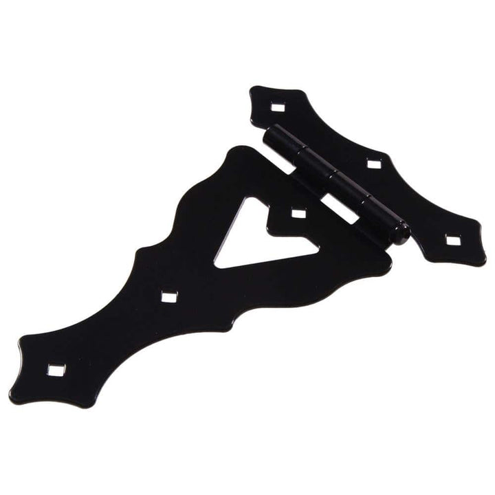 Hardware Essentials 10 in. Black Heavy Duty Ornamental T-Hinge (4-Pack)