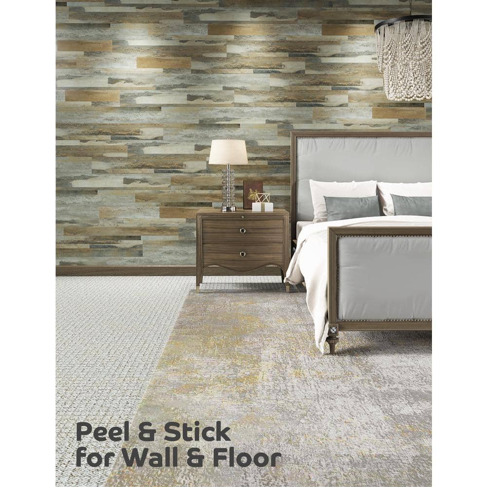 DuraDecor Weekend Warrior Harvest Distressed 3 MIL x 7-in W x 48-in L Peel & Stick Water Resistant Luxury Vinyl Flg (23.3 sf/case)